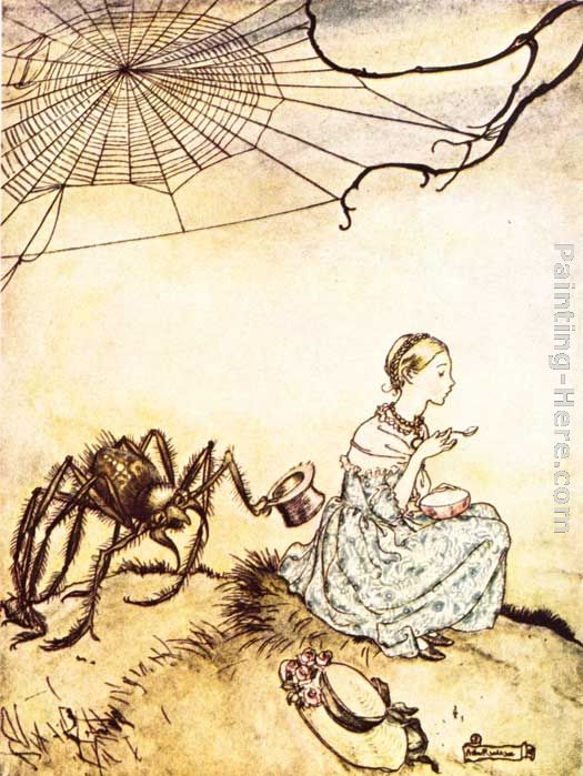 Mother Goose Little Miss Muffet painting - Arthur Rackham Mother Goose Little Miss Muffet art painting
